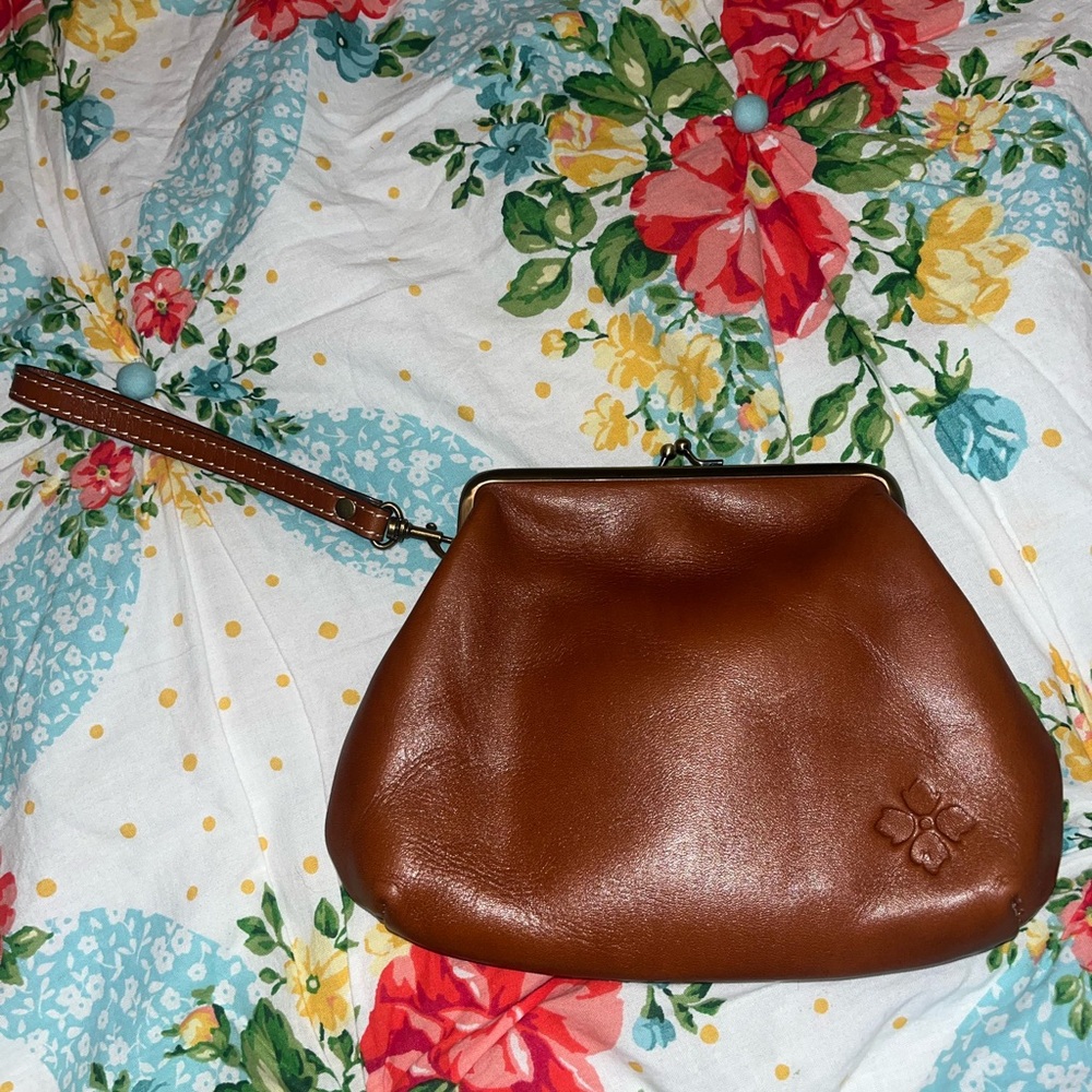 Patricia Nash Tan Leather Wristlet